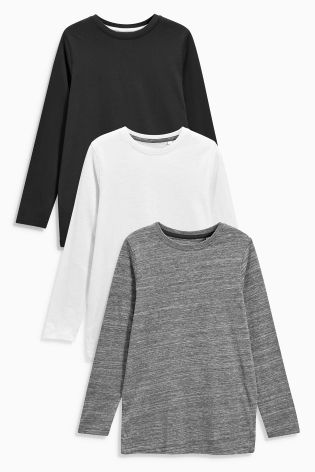 Black Long Sleeve T-Shirts Three Pack (3-16yrs)